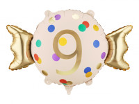 Фольгована повітряна куля Цукерки "9", 61х37 см, мікс (1 о /1 ш