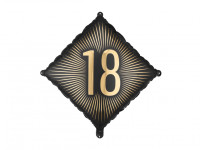 Повітряна куля фольгова "18", 46х46 см, мікс (1 о /1 ш