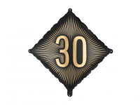Повітряна куля фольгова "30", 46х46 см, мікс (1 о /1 ш