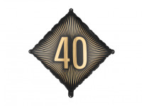 Повітряна куля фольгова "40", 46х46 см, мікс (1 о /1 ш