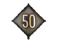 Повітряна куля фольгова "50", 46х46 см, мікс (1 о /1 ш