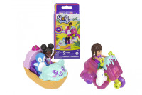 Кишенькові автомобілі Polly Pocket Pollyville 2-Pack Bike &amp; Boat, 2 мікроляльки, 2 фігурки тварин, тема десерту AST JCX61 WB20