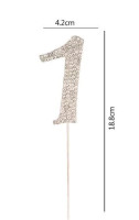 ТОРТА ТОППЕР 1 СРІБЛО ЦИРКОНІЮ 19CM НЕР PBH