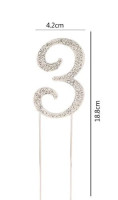 ТОРТА ТОППЕР 3 СРІБЛА ЦИРКОНІЮ 19CM NER PBH