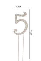 ТОРТА ТОППЕР 5 СРІБЛО ЦИРКОНІЮ 19CM NER PBH