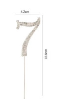 ТОРТА ТОППЕР 7 СРІБЛО ЦИРКОНІЙ 19CM NER PBH