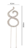 ТОРТА ТОППЕР 8 СРІБЛО ЦИРКОНІЮ 19CM NER PBH