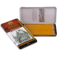 H2-B8 Олівець 12 шт в металевій коробці KOH-I-NOOR 1502/II